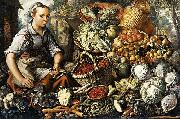Joachim Beuckelaer Market Woman with Fruit, Vegetables and Poultry France oil painting artist